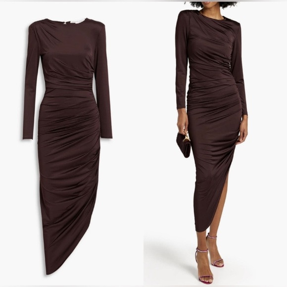 Veronica Beard 'Tristana" ruched asymmetric midi dress NEW - Picture 5 of 12